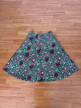 Salad Colorful Floral Print Sequins A Line Skirt
